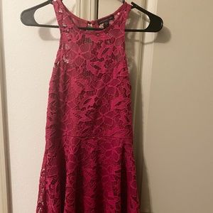 Magenta Lace Dress